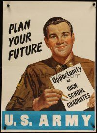 6j076 PLAN YOUR FUTURE 24x33 Korean war poster '50s Scott artwork of recruiter, plan your future!