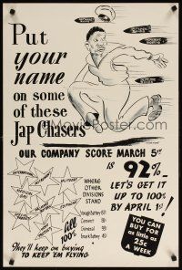 6j066 PUT YOUR NAME ON SOME OF THESE JAP CHASERS 20x30 WWII war poster '40s racist MacKenzie art!