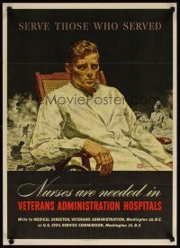 6j068 SERVE THOSE WHO SERVED 20x28 WWII war poster '45 Crockwell art of wounded soldier!