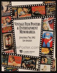 6p343 CAMDEN HOUSE 05/06/92 auction catalog '92 Vintage Film Posters & Entertainment Memorabilia!