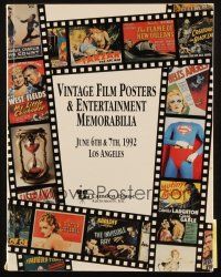6p346 CAMDEN HOUSE 06/06/92 auction catalog '92 Vintage Film Posters & Entertainment Memorabilia!