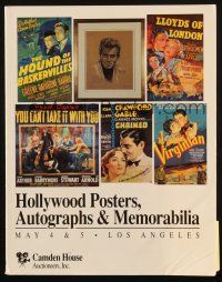6p342 CAMDEN HOUSE 05/04/91 auction catalog '91 Hollywood Posters, Autographs & Memorabilia!