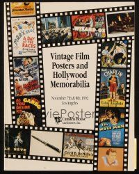 6p351 CAMDEN HOUSE 11/07/92 auction catalog '92 Vintage Film Posters & Hollywood Memorabilia!
