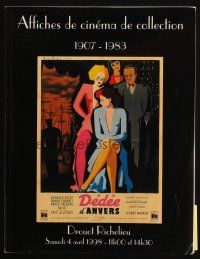 6p378 DROUOT RICHELIEU 04/04/98 French auction catalog '98 movie posters from 1907 to 1983!