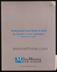 6p385 GREG MANNING AUCTIONS 12/10/99 auction catalog '99 Hollywood, Rock & Roll, Fine Collectibles