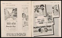 6p535 MAMA LOVES PAPA English pressbook '33 Mary Boland & Charlie Ruggles love to make you laugh!