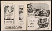6p541 MURDERS IN THE ZOO English pressbook '33 jealous Lionel Atwill kills his wife's male friends