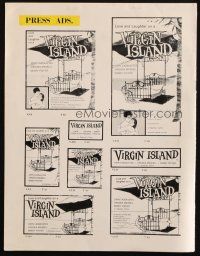 6p567 VIRGIN ISLAND English pressbook '58 John Cassavetes & sexy Virginia Maskell, tropic romance!