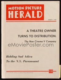 6p025 MOTION PICTURE HERALD exhibitor magazine Aug 5, 1964 includes color Mary Poppins premiere ad