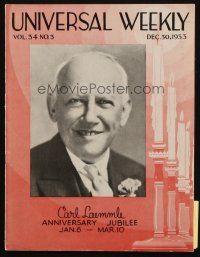 6p015 UNIVERSAL WEEKLY exhibitor magazine December 30, 1933 Invisible Man, John Barrymore, Oswald!