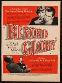 6p101 BEYOND GLORY magazine ad '48 West Point cadet Alan Ladd & pretty Donna Reed!