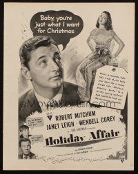 6p109 HOLIDAY AFFAIR magazine ad '49 sexy Janet Leigh is just what Robert Mitchum wants for Xmas!