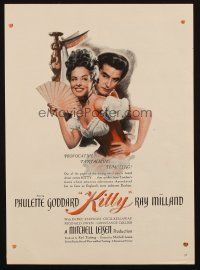 6p112 KITTY magazine ad '45 pretty Paulette Goddard & Ray Milland in historical England!