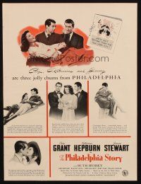 6p120 PHILADELPHIA STORY magazine ad '40 Katharine Hepburn, Cary Grant, James Stewart