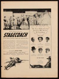 6p125 STAGECOACH magazine ad '39 John Wayne & John Ford cowboy western classic!
