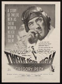 6p129 TWELVE O'CLOCK HIGH magazine ad '50 Gregory Peck, Hugh Marlowe & Gary Merrill, WWII pilots!