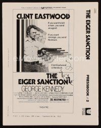 6p710 EIGER SANCTION pressbook '75 Clint Eastwood's lifeline was held by the assassin he hunted!