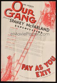 6p867 PAY AS YOU EXIT pressbook '36 Spanky McFarland, Alfalfa Switzer, Little Rascals, Our Gang!