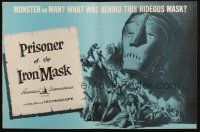 6p883 PRISONER OF THE IRON MASK pressbook '62 cool art of the most terrifying torture ever devised!