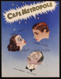 6p143 CAFE METROPOLE 2pg trade ad '37 different art of Loretta Young, Tyrone Power & Adolphe Menjou!