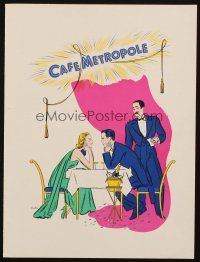 6p144 CAFE METROPOLE 4pg trade ad '37 Loretta Young, Tyrone Power & Adolphe Menjou, cool Bobri art!
