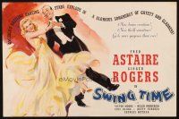 6p213 SWING TIME trade ad '36 wonderful artwork of Fred Astaire dancing with Ginger Rogers!