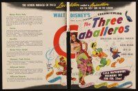 6p217 THREE CABALLEROS trade ad '44 Disney, cartoon art of Donald Duck, Panchito & Joe Carioca!
