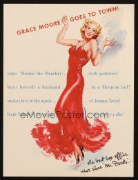 6p221 WHEN YOU'RE IN LOVE trade ad '37 Grace Moore sings Minnie the Moocher with gestures!