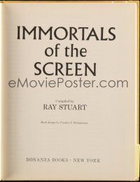 6p281 IMMORTALS OF THE SCREEN hardcover book '65 biographies of the greatest movie legends!