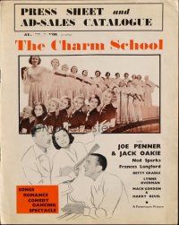 6p509 COLLEGIATE English pressbook '36 Betty Grable, Jack Oakie & Lynn Overman, The Charm School!