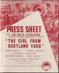 6p519 GIRL FROM SCOTLAND YARD English pressbook '37 Karen Morley, detective mystery!