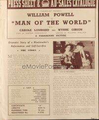 6p539 MAN OF THE WORLD English pressbook R30s William Powell, Carole Lombard given major billing!