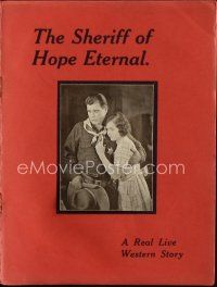 6p552 SHERIFF OF HOPE ETERNAL English pressbook '21 cowboy Jack Hoxie, a real live western story!