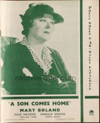 6p555 SON COMES HOME English pressbook '36 Mary Boland, Julie Haydon, directed by E.A. Dupont!