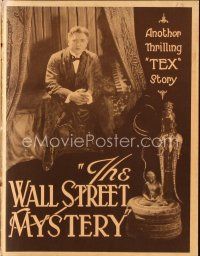 6p568 WALL STREET MYSTERY English pressbook '20 Glen White in another thrilling Tex story!