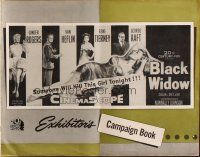 6p645 BLACK WIDOW pressbook '54 Ginger Rogers, Gene Tierney, Van Heflin, George Raft, sexy!