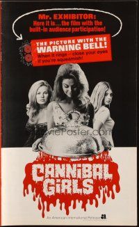 6p665 CANNIBAL GIRLS pressbook '73 Ivan Reitman, Eugene Levy, wacky sexy horror!