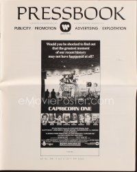 6p667 CAPRICORN ONE pressbook '78 Gould, O.J. Simpson, what if the moon landing never happened!