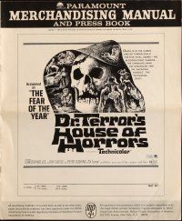 6p705 DR. TERROR'S HOUSE OF HORRORS pressbook '65 Christopher Lee, cool horror art!
