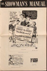 6p709 EGG & I pressbook R54 Claudette Colbert, MacMurray, first Ma & Pa Kettle, by Betty MacDonald!