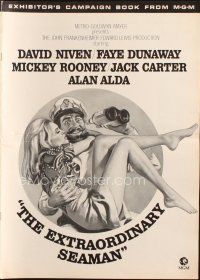 6p713 EXTRAORDINARY SEAMAN pressbook '69 David Niven, sexy Faye Dunaway, John Frankenheimer