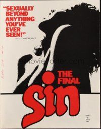 6p724 FINAL SIN pressbook '77 great sexy silhouette art, an unbelievable sex shocker!