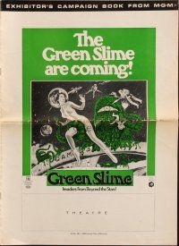 6p751 GREEN SLIME pressbook '69 classic cheesy sci-fi movie, great wacky images!