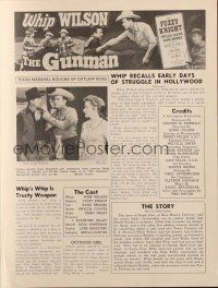 6p753 GUNMAN pressbook '52 cowboy Whip Wilson, Phyllis Coates, Fuzzy Knight