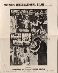 6p767 HOUSE ON BARE MOUNTAIN pressbook '62 sexy naked Hollywood models meet the monsters!