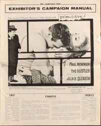 6p770 HUSTLER pressbook '61 pool pros Paul Newman & Jackie Gleason, plus sexy Piper Laurie!
