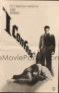 6p771 I CONFESS pressbook '53 Alfred Hitchcock, Montgomery Clift, Anne Baxter!