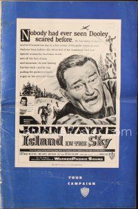 6p776 ISLAND IN THE SKY pressbook '53 William Wellman, close up art of big John Wayne!