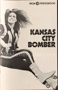 6p783 KANSAS CITY BOMBER pressbook '72 sexy roller derby girl Raquel Welch, hottest thing on wheels