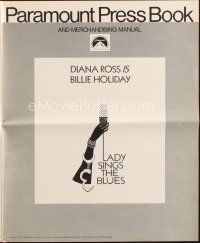 6p788 LADY SINGS THE BLUES pressbook '72 Diana Ross is Billie Holiday, Billy Dee Williams!